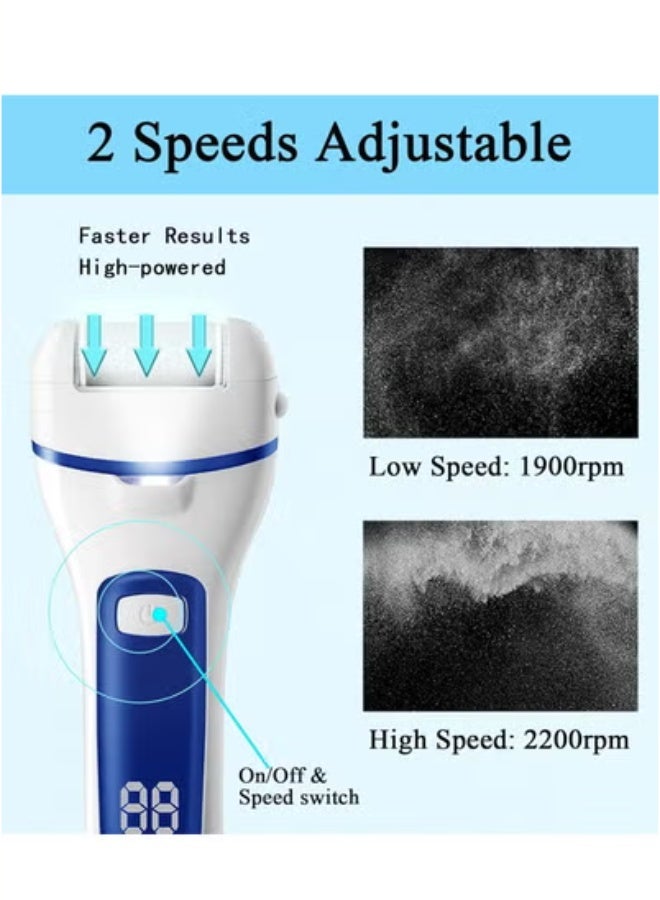 general Electric Foot Callus Remover, Rechargeable Portable Electronic Foot File Pedicure Kits, Waterproof Foot Scrubber File, Professional Pedicure Tools,3 Rollers - Image 5