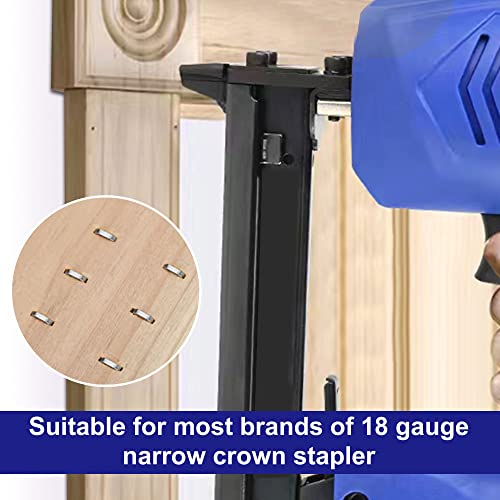HW HAMWOO 18 Gauge by 1/2 to 1 in Multi-Pack Narrow Crown Staples, 1200-Pack Including 1/2"- 400; 3/4"- 400; 1"- 400 (Silver) - Image 5