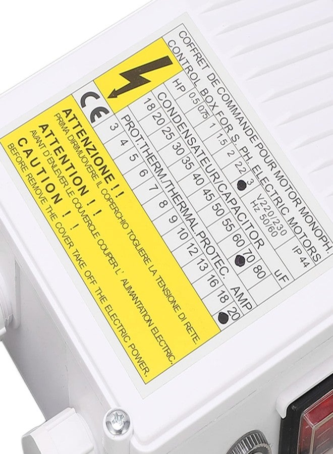 Walfront Deep Well Pump Control Box 2.2KW Submersible Pump Switch Controller with Thermal Breaker 70μF 20A US Plug 110V Heavy Duty ABS Enclosure - Image 5