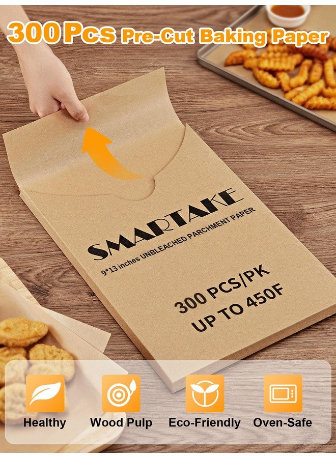 SMARTAKE 300 قطعة من ورق البرشمان لخبز، 9X13 بوصة، ورق خبز مقطع مسبقًا غير لاصق، للخبز والشواء والقلي الهوائي وتبخير الخبز وكعك الأكواب والبسكويت والمزيد (غير مبيض) - Image 3