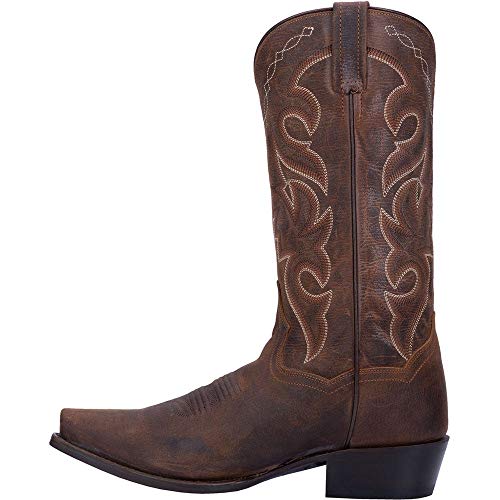 Dan Post Mens Renegade Distressed Embroidered Snip Toe Pull On Dress Boots Mid Calf - Brown - Size 7 D - Image 4