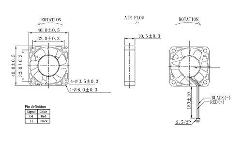 Easycargo 4pcs 3D printer 40mm Fan 12V DC, 4010 Cooling Fan Sleeve Bearing Brushless 2 pin, 40mm Cooler Fan + Grill Mounting Kit 40mm x 40mm x10mm - Image 5