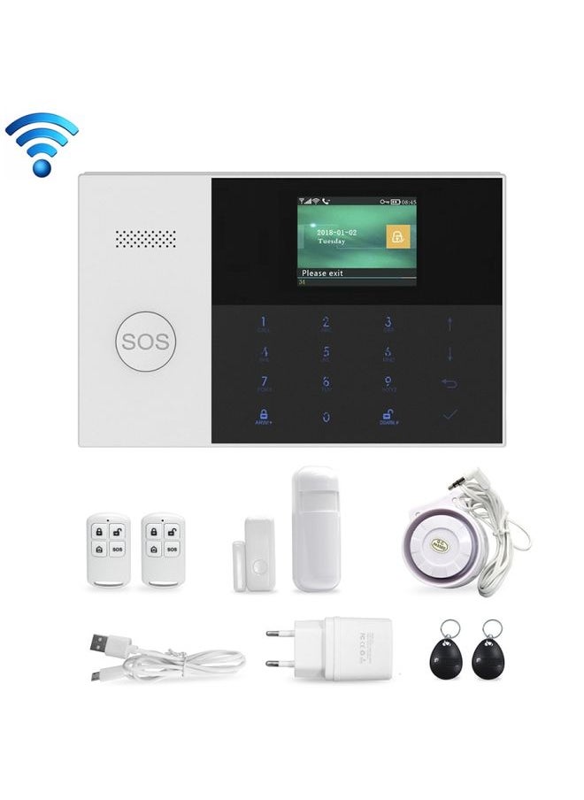 BURAQ - PG-105-GSM GSM/GPRS + WiFi Intelligent Alarm System with Touch Keypad & LCD Screen & RFID function - Image 1