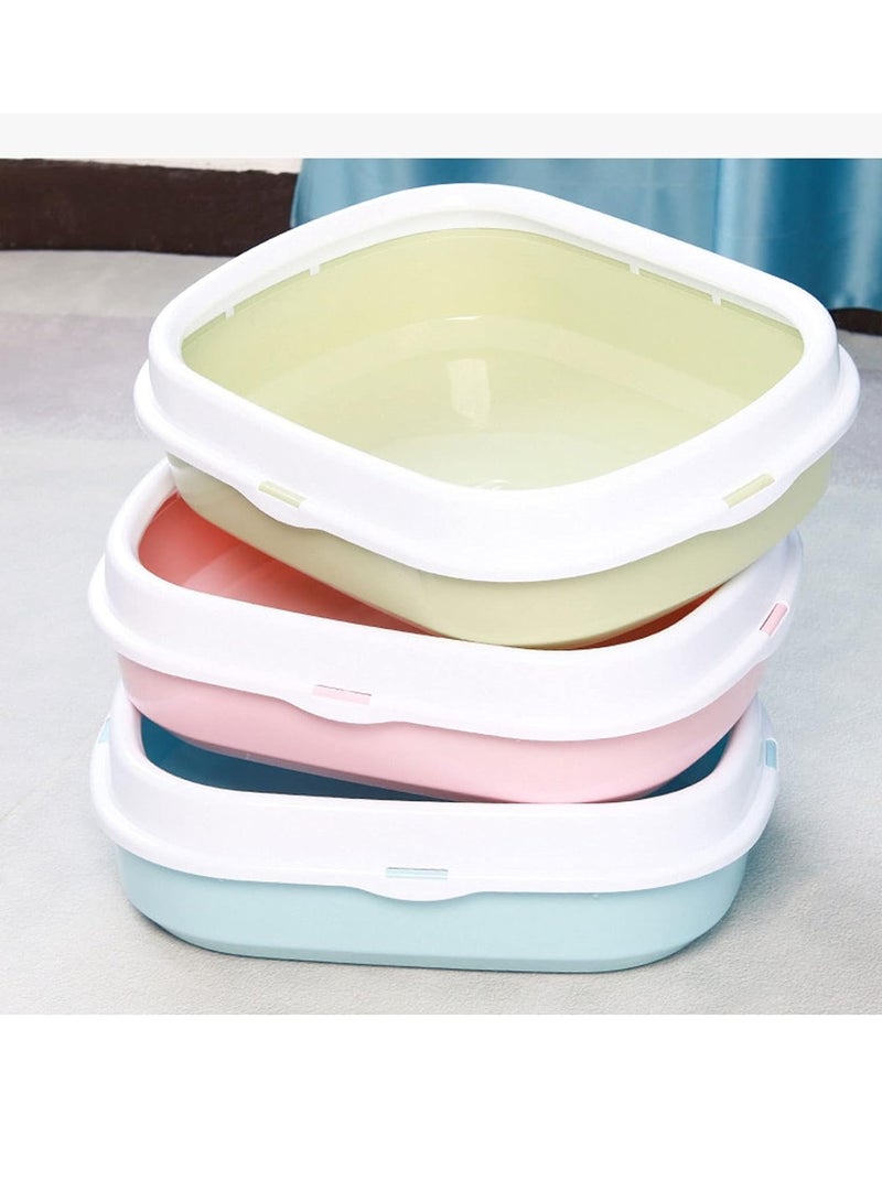 HAPPY PUSS Cat litter plastic box, large Size with high sides, detachable with free cat litter shovel. Pink color - Image 3