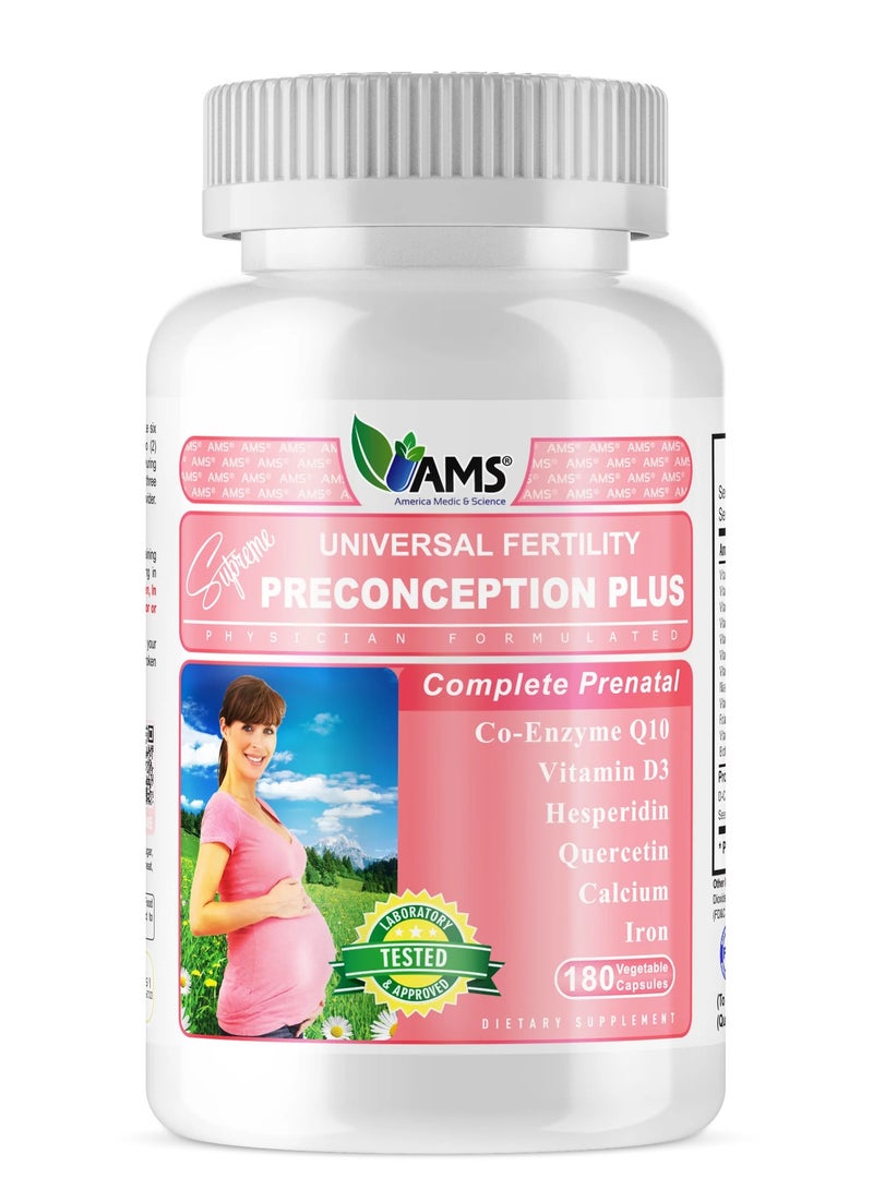AMS Preconception Plus Vegetable Capsules 180'S - Image 1