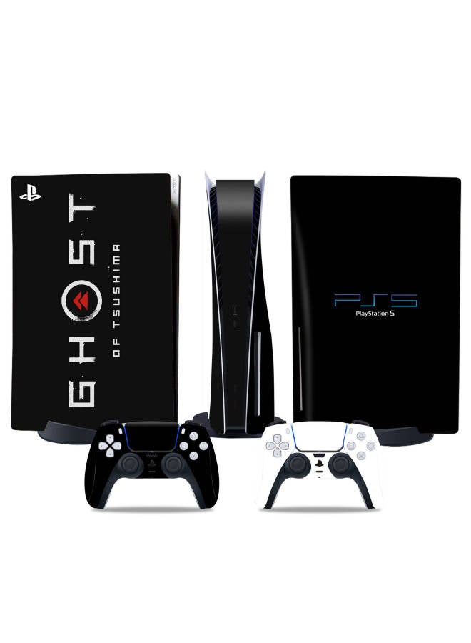 PS5 CD-ROM Game Machine Full Body Sticker Ghost Of Tsushima Handle Film-Color:TN-DiskPS5-4630 - Image 3