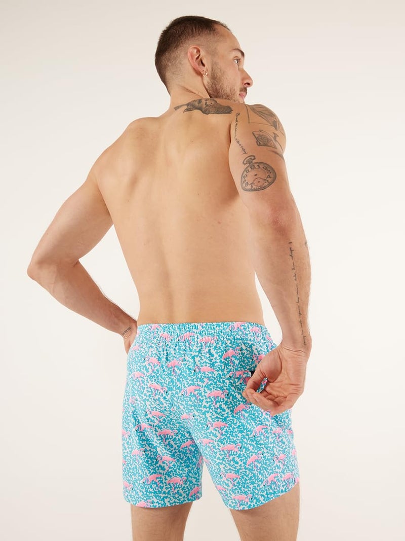 Chubbies Mens Swim Trunks â€“ Mens Swim Shorts with 4-Way Stretch, 5.5â€ Beach Shorts with Elastic Waist, Drawstring, Mesh Lining, UPF 50+ (Domingos are for Flamingos, Medium) - Image 2