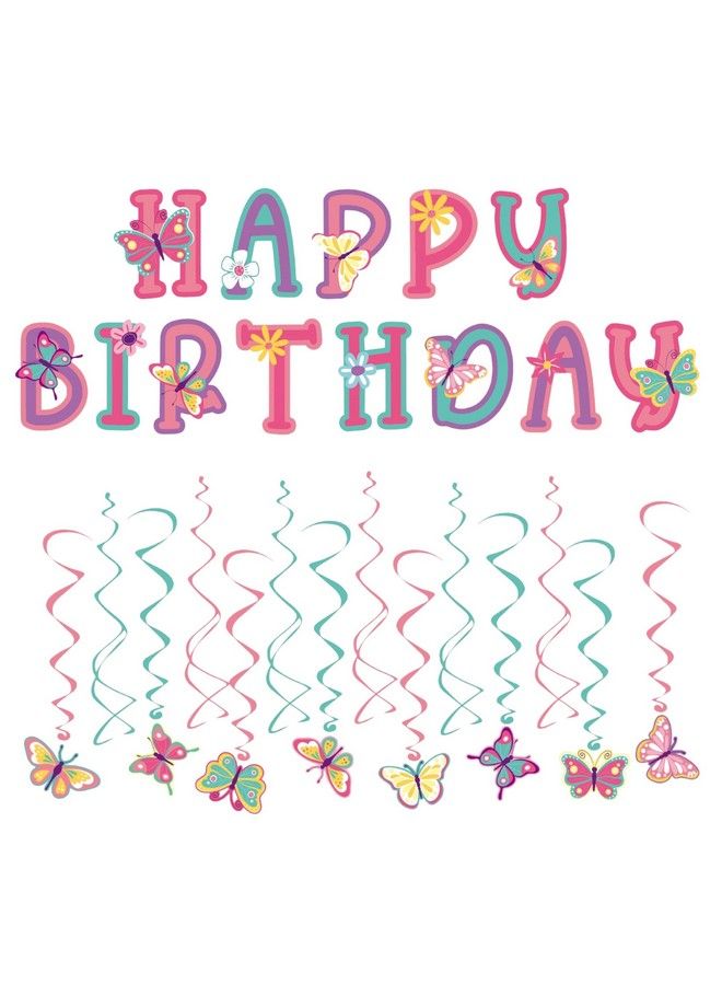 Oojami تكفي 24 ضيفًا على شكل فراشة لحفلات أعياد الميلاد، مجموعة أطباق عشاء مقاس 9 بوصات، أطباق حلوى مقاس 7 بوصات، مناديل بسعة 9 أونصة، 14 قطعة على شكل فراشة دوامية، لوازم تزيين حفلات أعياد الميلاد - Image 5