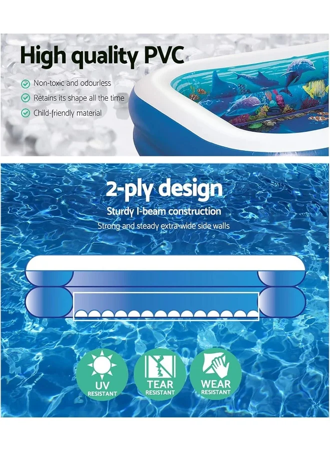 Bestway 3D Undersea Adventure Inflatable Play Pool 262x175x51cm