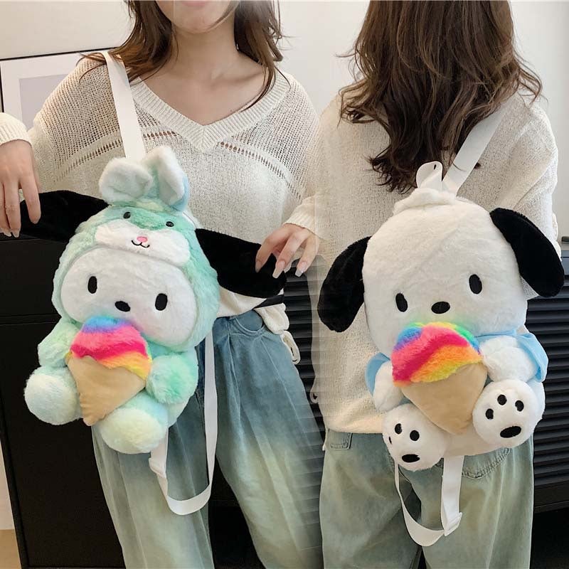 Small Pacha Dog Plush Cartoon Backpack Girls Cute Kuromi Shoulder Crossbody Bag Parent-Child Gift - Image 2