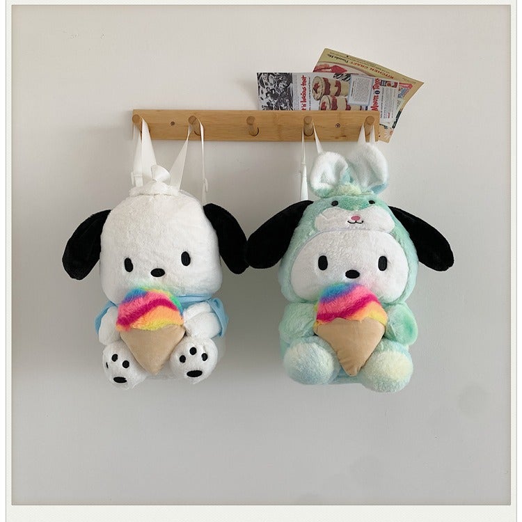 Small Pacha Dog Plush Cartoon Backpack Girls Cute Kuromi Shoulder Crossbody Bag Parent-Child Gift - Image 3