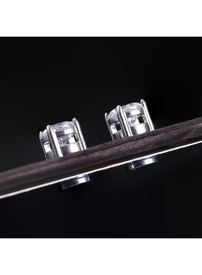 aeen 4 Pairs Magnetic Clip-On Earrings | Non-Piercing CZ Studs in 304 Stainless Steel for Men & Women - Image 2