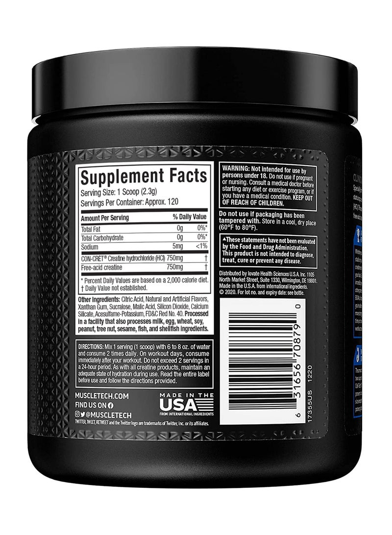 MuscleTech Cell Tech Creactor Creatine HCl + Free-Acid Creatine - 750mg Creatine HCl - 750mg Free-Acid Creatine - 120 Servings - Fruit Punch Extreme Flavor - Dietary Supplement - Net Wt 9.65 oz (274g) - Image 3