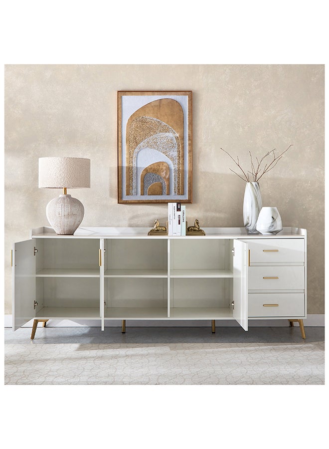 Home Box خزانة جانبية من الحجر الملبد اللؤلؤي 200 × 80 × 45 سم  - Image 3
