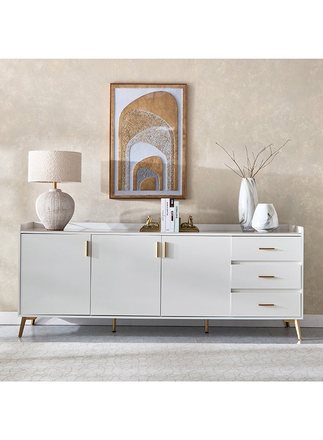 Home Box خزانة جانبية من الحجر الملبد اللؤلؤي 200 × 80 × 45 سم  - Image 2