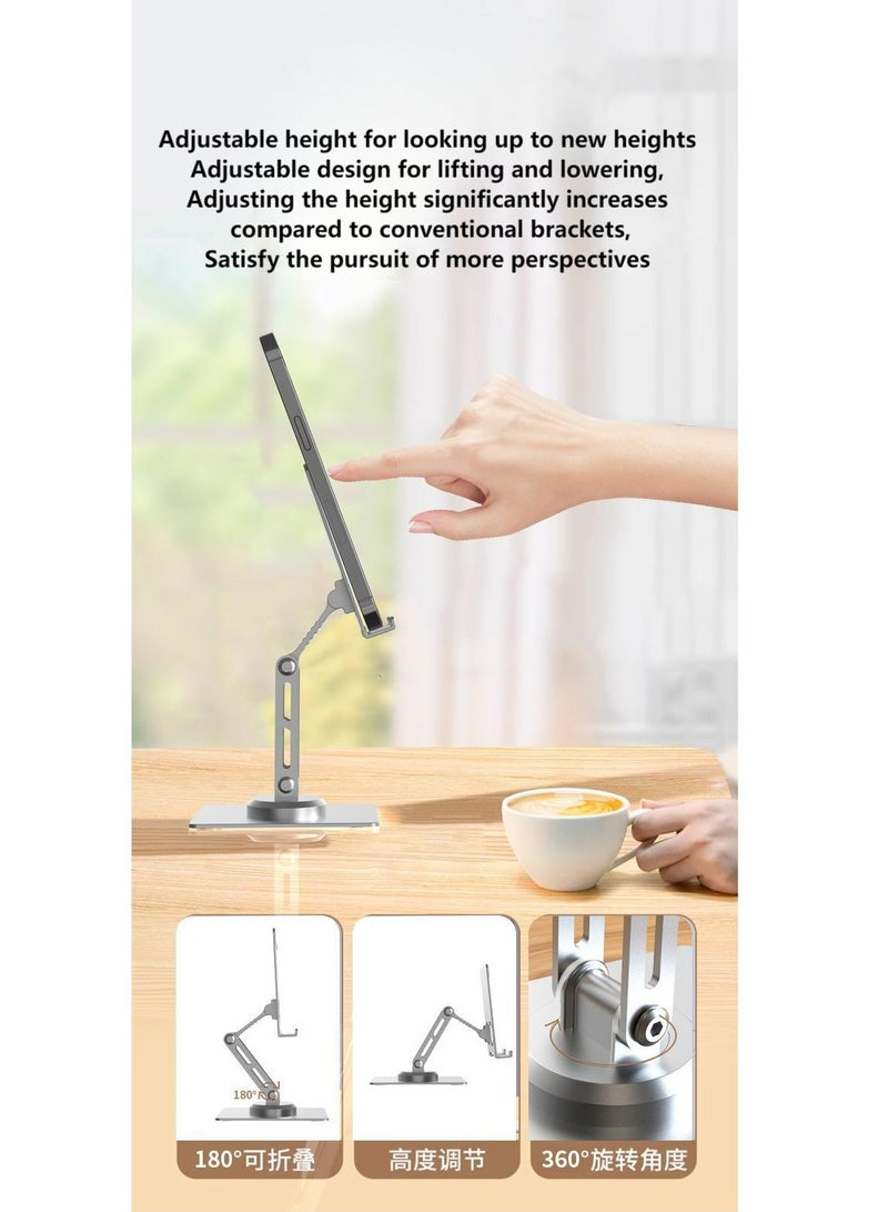 phone holder, foldable phone holder, compatible with all desktop iPhone holders, iPhone 15 Pro/15 Pro Max, Samsung Galaxy, iPad Silver - Image 3