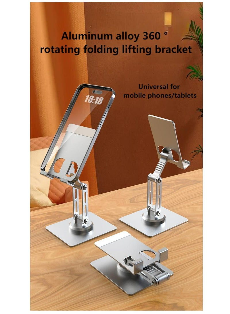 phone holder, foldable phone holder, compatible with all desktop iPhone holders, iPhone 15 Pro/15 Pro Max, Samsung Galaxy, iPad Silver - Image 4