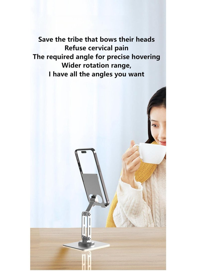 phone holder, foldable phone holder, compatible with all desktop iPhone holders, iPhone 15 Pro/15 Pro Max, Samsung Galaxy, iPad Silver - Image 2