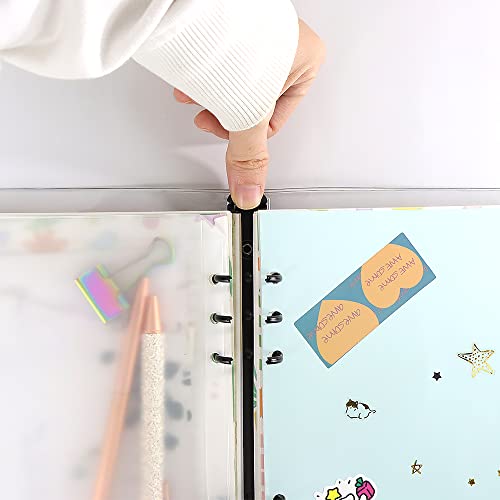 Mogoostry A5 Binder Cover Clear Soft PVC Binders Black Round 6 Ring Snap Button Loose Leaf Folder Refillable Notebook Binder Shell Protector - Image 5