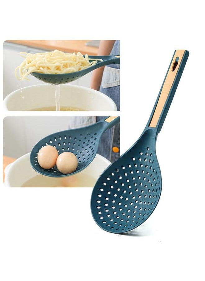 Thoraya - Plastic Skimmer Spoon Large Capacity Heat Resistant Multifunctional Fine Slotted Spoon with Clip Kitchen Supplies - Image 1