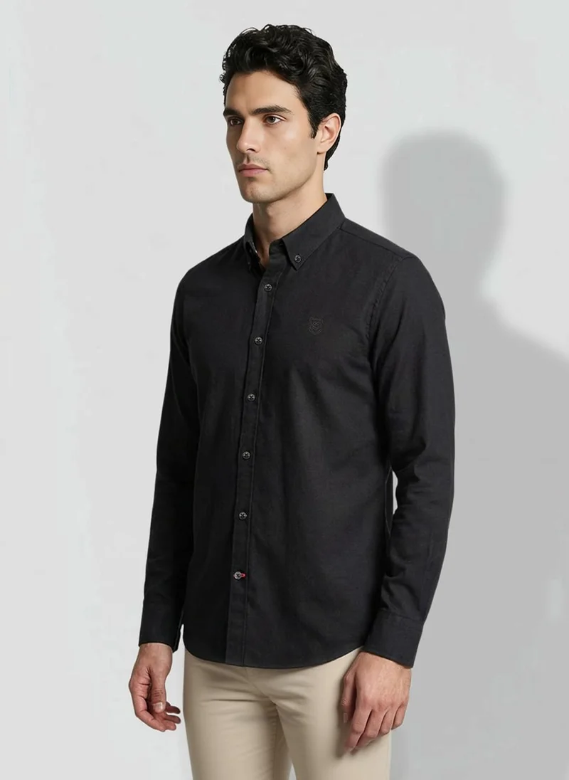بيينغ هيومان Black Regular Fit Men's Long Sleeves Shirts