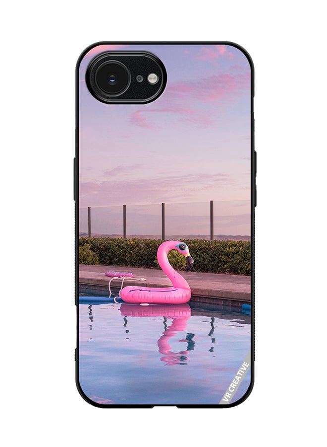 VR CREATIVE Protective Case Cover For Apple iPhone 16e Flamingo Tube Design Multicolour