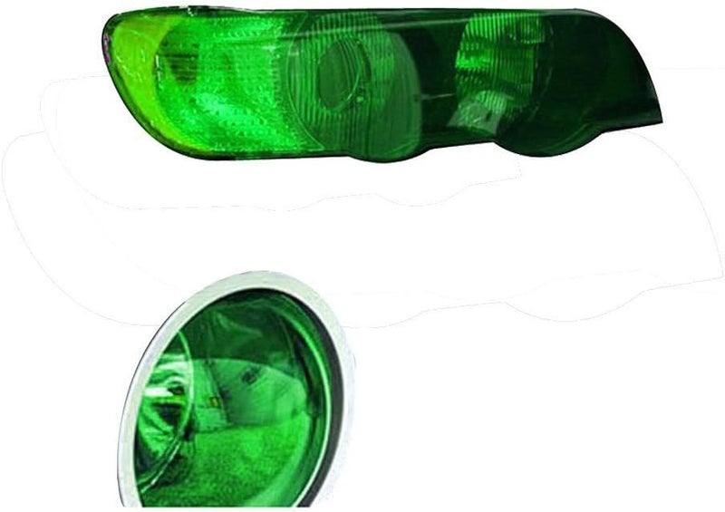F & B LED LIGHTS 12 by 48 Inches Self Adhesive Headlight, Tail Lights, Fog Lights Tint Vinyl Film (12 X 48, Green) - Image 2