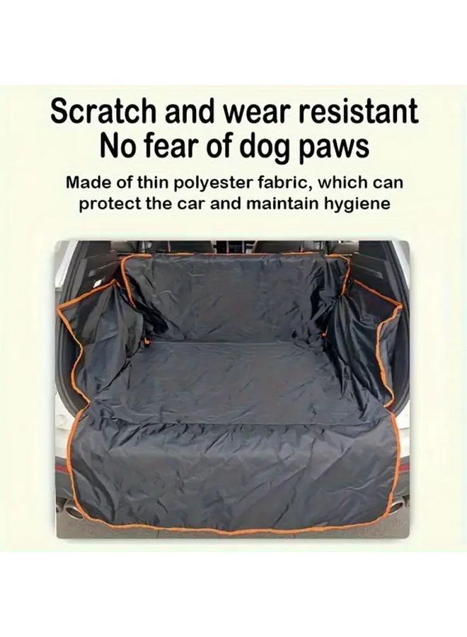 1pc Full Black Car Trunk Mat Non Stick Durable Polyester Pet Carrier For Dogs And Cats Fit For All Vehicles Easy To Clean And Store Protects Against Scratches And Spills Travel Safety Accessory Vehicle Interior Protection Scratch Resistant Material - Image 5
