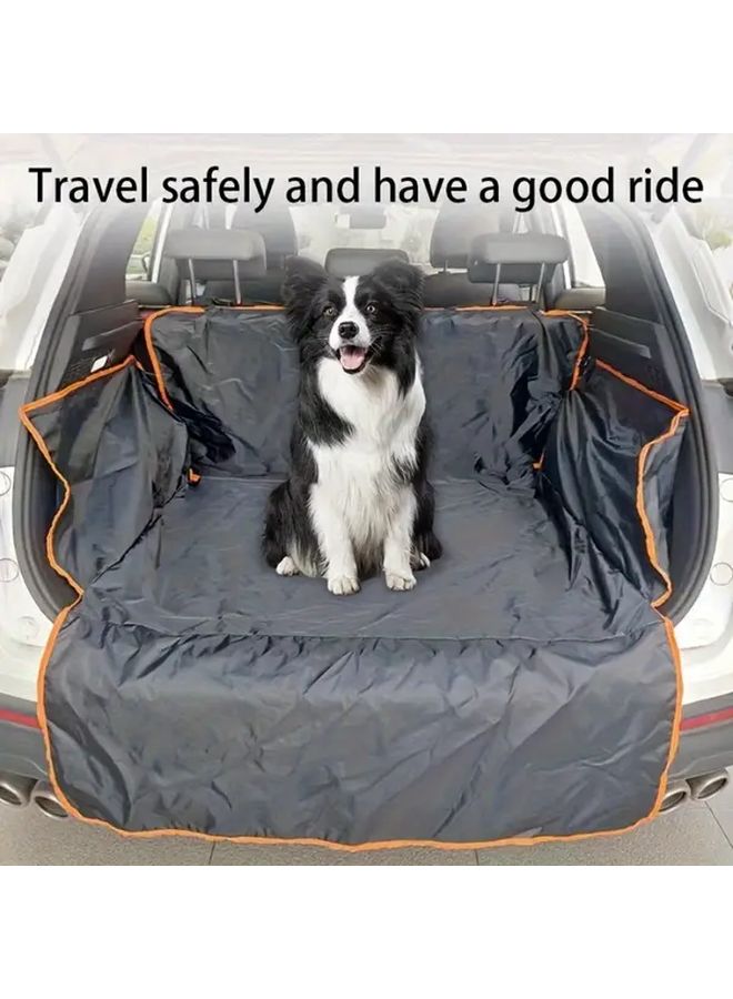 1pc Full Black Car Trunk Mat Non Stick Durable Polyester Pet Carrier For Dogs And Cats Fit For All Vehicles Easy To Clean And Store Protects Against Scratches And Spills Travel Safety Accessory Vehicle Interior Protection Scratch Resistant Material - Image 1