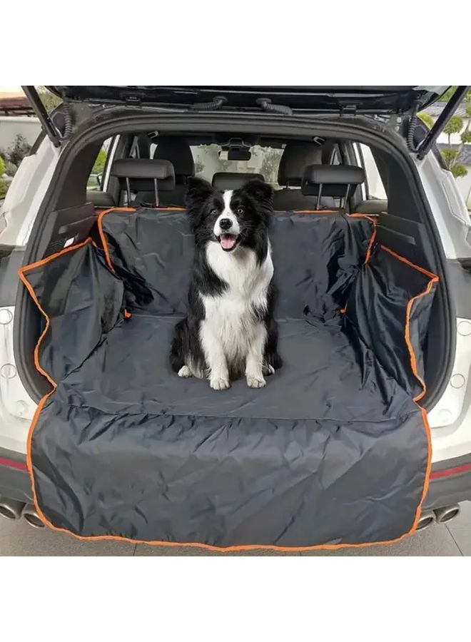 1pc Full Black Car Trunk Mat Non Stick Durable Polyester Pet Carrier For Dogs And Cats Fit For All Vehicles Easy To Clean And Store Protects Against Scratches And Spills Travel Safety Accessory Vehicle Interior Protection Scratch Resistant Material - Image 3