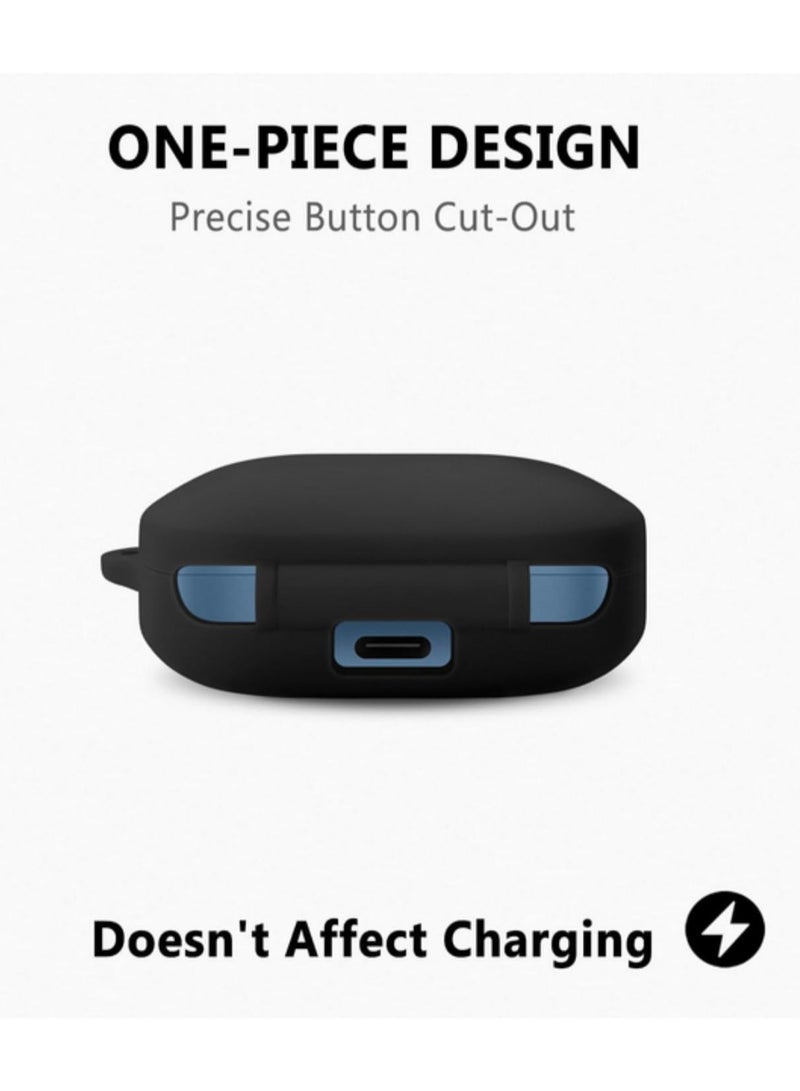 "غطاء حماية سيليكون مضاد للصدمات لسماعات OnePlus Buds 3 - غطاء متين للأذن بألوان صلبة - إكسسوارات سماعات لسماعات OnePlus - أسود" - Image 3