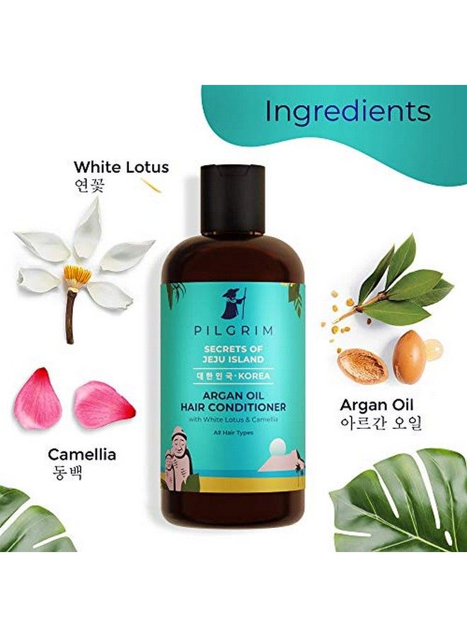 PILGRIM Argan Oil Hair Conditioner With White Lotus & Camellia Discover Healthy Bouncy And Shiny Hairdeep Moisturisation & Nourishment All Hair Types Men And Women Korean Beauty Secrets 200Ml  - Image 5