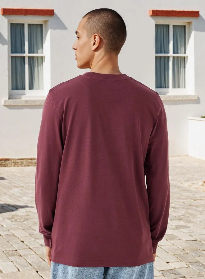 Lee Cooper  Lee Cooper Regular Fit T-shirt with Crochet Pocket for Men | Best Price UAE