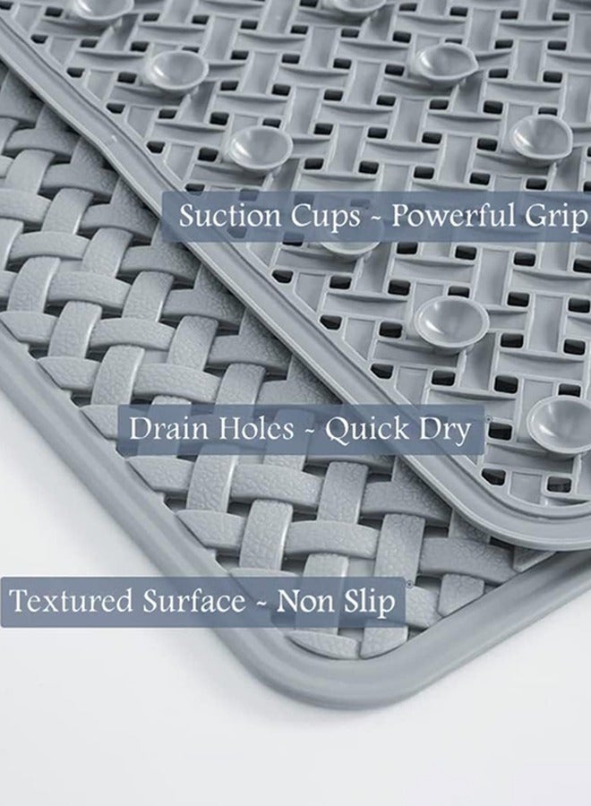 Garlo Non Slip Bathtub-Mat with Suction Cups and Drain Holes, Soft Machine Washable Shower Mat Anti Slip Bath Mat for Tub for Kids - Image 3