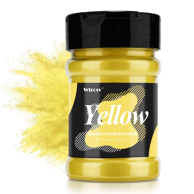 Yellow Mica Powder  21 Ounces 60 Grams  Natural Epoxy Resin Dye Mica Powder for Makeup Epoxy Resin Art Acrylic Paint Fine ArtsSoap Making Acrylic Nail
