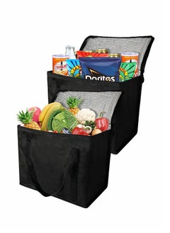 Excefore 2 Insulated Reusable Grocery Bag With Zippered Top, XL  - Image 4