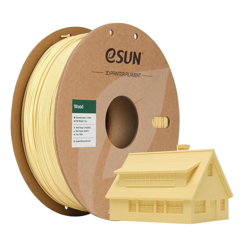 3idea خيوط e-Sun الخشبية PLA بقطر 1.75 مم، خيوط PLA للطابعات ثلاثية الأبعاد، بكرة كرتونية 1 كجم لخيوط الطباعة ثلاثية الأبعاد للطابعات ثلاثية الأبعاد، طبيعية - Image 1