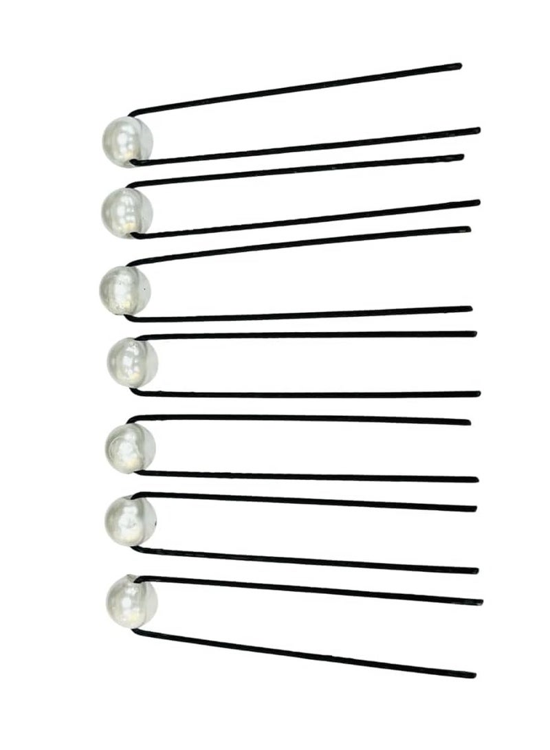 مملكة الإكسسوارات مشبك شعر من اللؤلؤ الصناعي من مجموعة أكسيسورايز كينجدوم، ديكور زفاف معدني، مجموعة من 3 قطع (أبيض، عبوة من 3 قطع (30 قطعة)) - Image 1