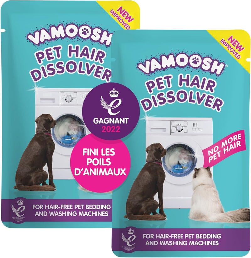 Vamoosh Pet Hair Dissolver for Washing Machines, 6x 3.5oz (2 Boxes), Removes Odour Dissolves Dog, Cat, Animal Fur, Cleans Pet Bedding in Washing Machine, Easy to Use, Up to 6 Washes - Image 1