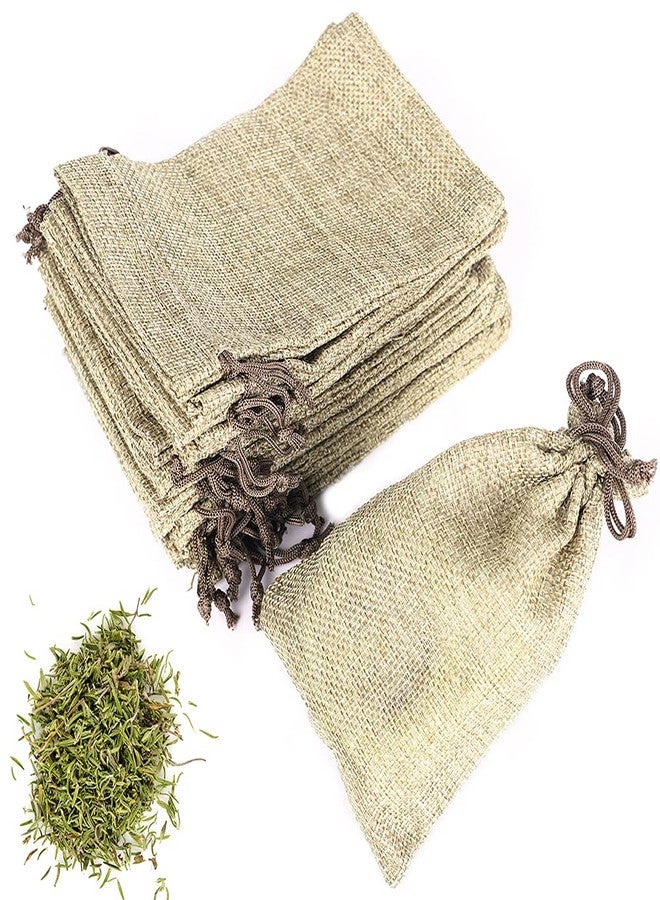 LYSXP 50PCS Burlap Bags with Drawstring，4x6 Inch Cream color Drawstring Gift Bag Jewelry Pouches for Wedding Party Favors, DIY Craft - Image 3