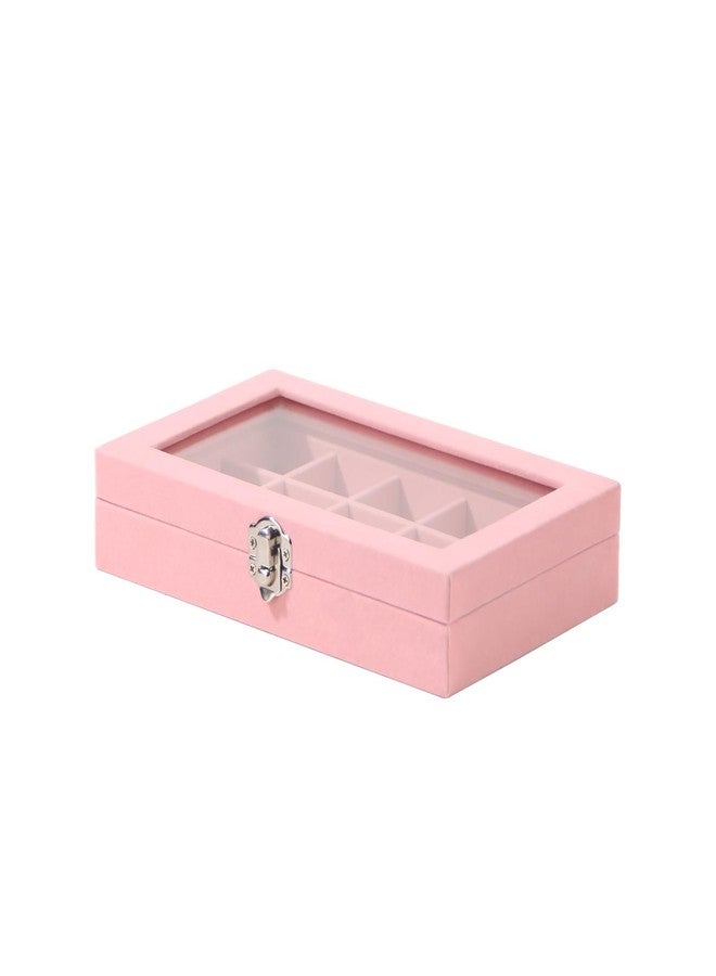 Pengup Travel Jewelry Box,Small Jewelry Case,Rings Earrings Cufflinks Organizer for Girls (Pink, 15 Grids) - Image 4