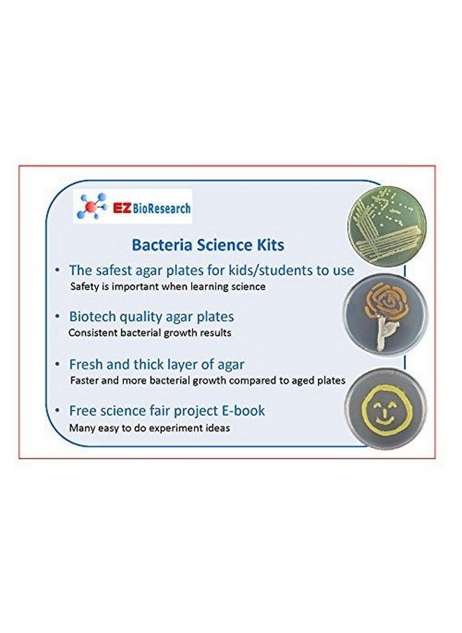 Bacteria Science Kit (I) : Prepoured Lb Agar Plates And Cotton Swabs, Ebook For Science Fair Project With Award Winning Experiments