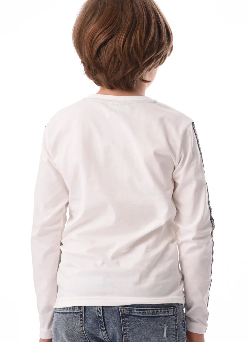 URBASY URBASY Kids 100% Cotton Full Sleeves T-shirt-Off-white