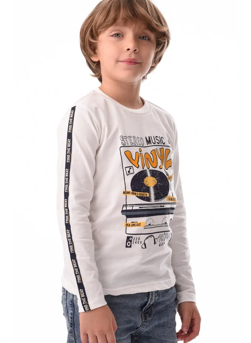 URBASY URBASY Kids 100% Cotton Full Sleeves T-shirt-Off-white