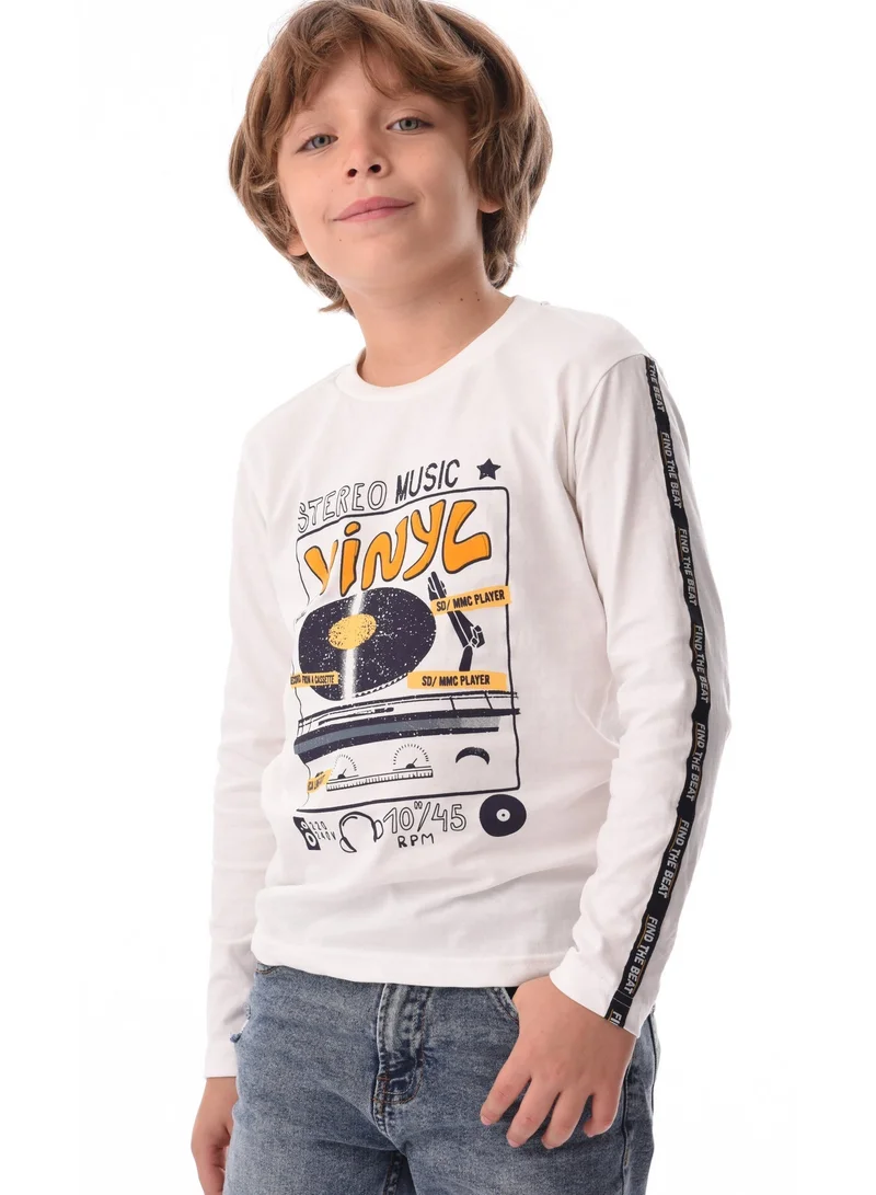 URBASY URBASY Kids 100% Cotton Full Sleeves T-shirt-Off-white