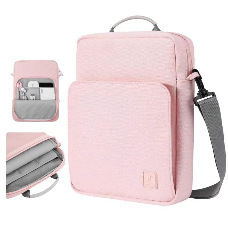 Dadanism 9-11 Inch Tablet Sleeve Bag Carrying Case with Shoulder Strap for iPad (A16) 11", iPad 10th Gen 10.9", iPad Air M4/Pro M5 11", iPad 9/8/7th 10.2", Galaxy Tab A11+ Plus 11", Pink - Image 1