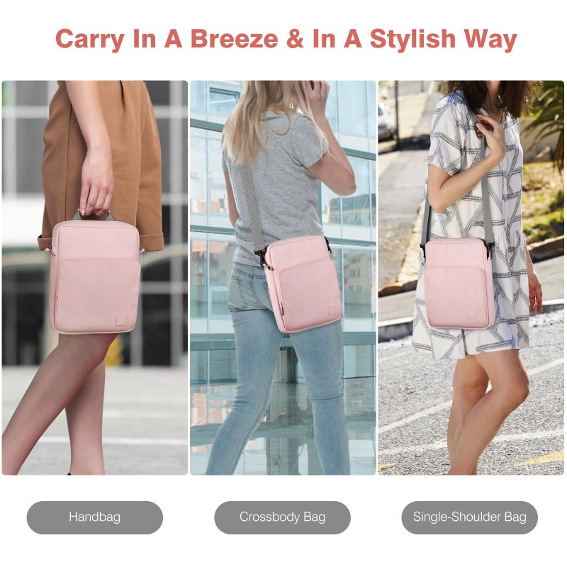 Dadanism 9-11 Inch Tablet Sleeve Bag Carrying Case with Shoulder Strap for iPad (A16) 11", iPad 10th Gen 10.9", iPad Air M4/Pro M5 11", iPad 9/8/7th 10.2", Galaxy Tab A11+ Plus 11", Pink - Image 2