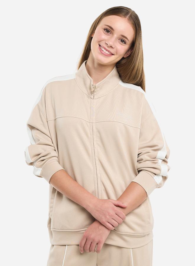 victor and jane Beige Contrast Stripe Track Jacket and Joggers Co-Ords - Image 3