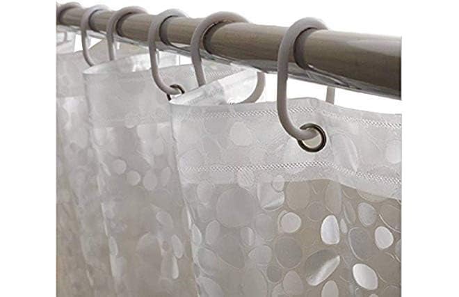 Clairs PVC Leaf Stone Waterproof Shower Curtain | Bathroom Curtain | Transparent | (4.5x7 Feet, Pack of 1) - Image 4