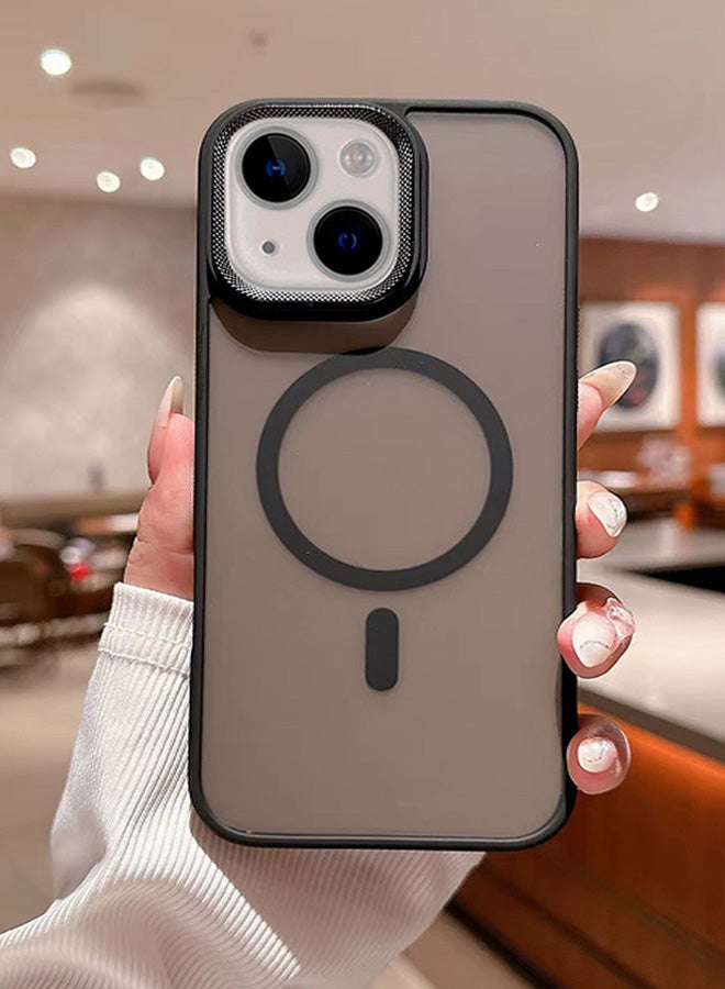 Premium Shockproof MagSafe Case for iPhone 13 with Metal Camera Frame – Stylish Matte Magnetic Mobile Cover for Men, Women & Youth – Anti-Fingerprint, Camera Protection, Drop Resistant (Black) - Image 1